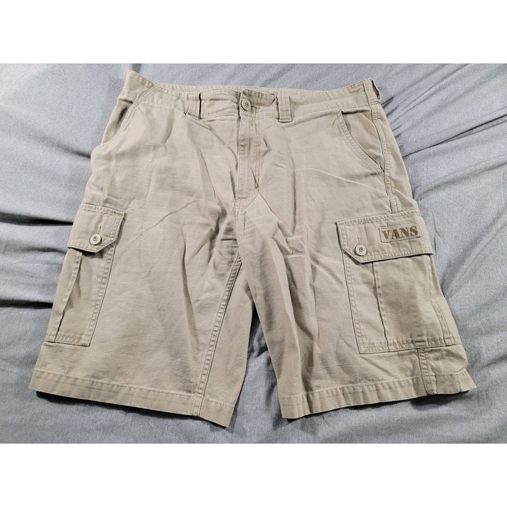 Vans Y2K Military Cargo Shorts Twill Beige 36x11 Skater, Casual
